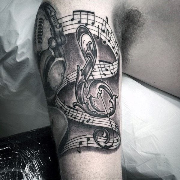 tatuaggio nota musicale 147