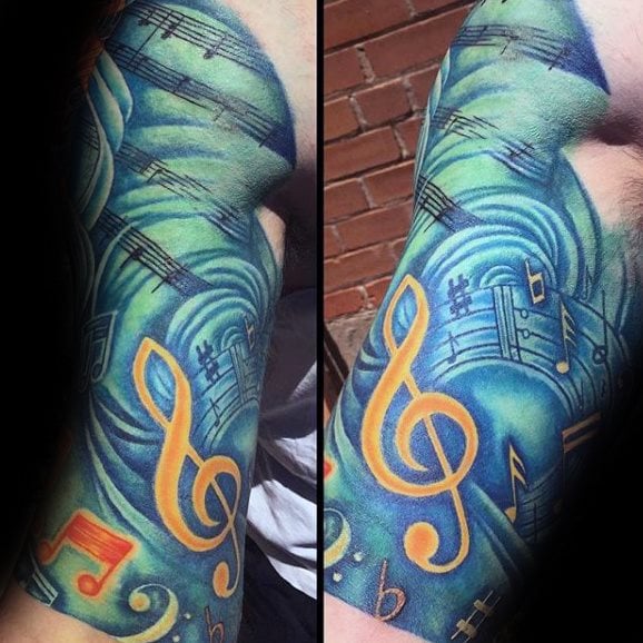 tatuaggio nota musicale 78