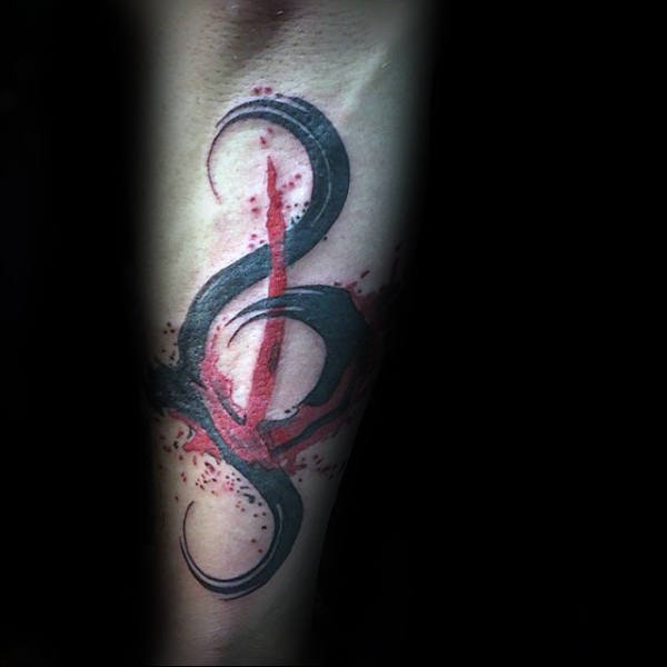 tatuaggio nota musicale 96