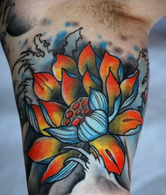 tatuaggio fiore di loto 124