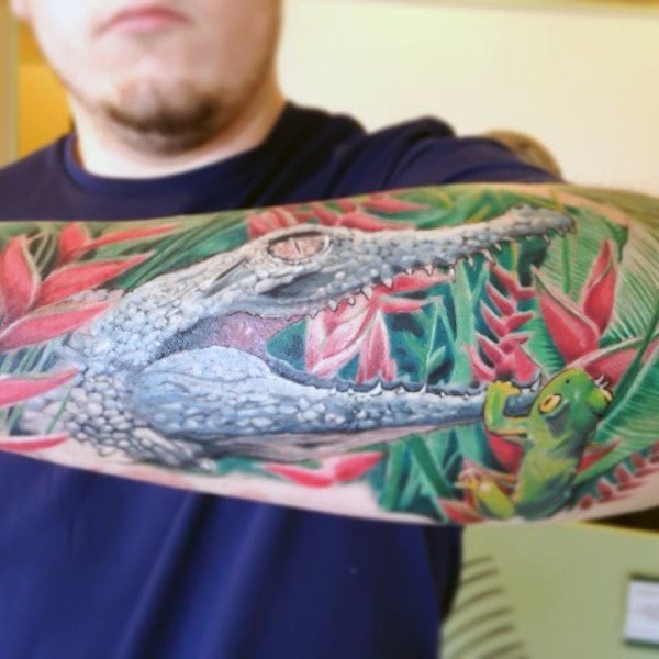tatuaggio coccodriloo caimano 110