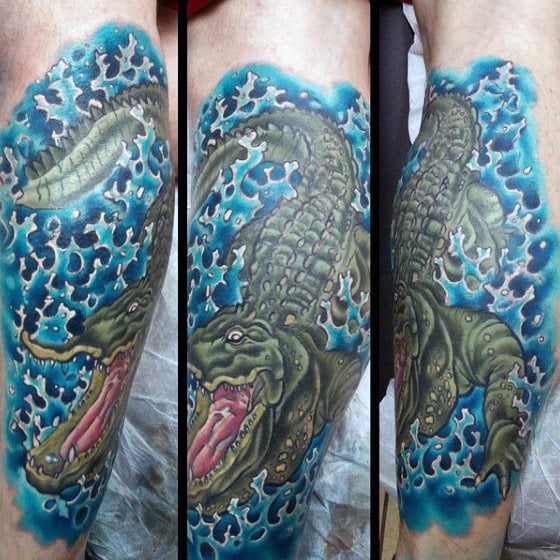 tatuaggio coccodriloo caimano 158