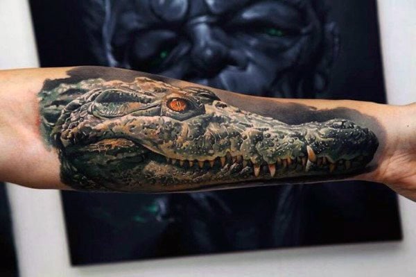 tatuaggio coccodriloo caimano 168