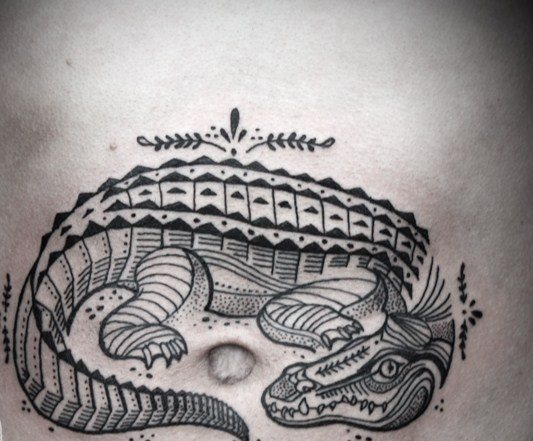 tatuaggio coccodriloo caimano 40