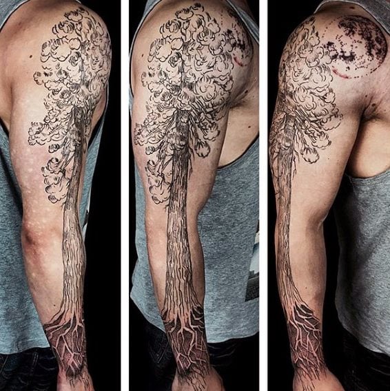 tatuaggio radici di albero 77