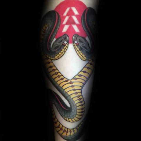 tatuaggio serpente a due teste 25