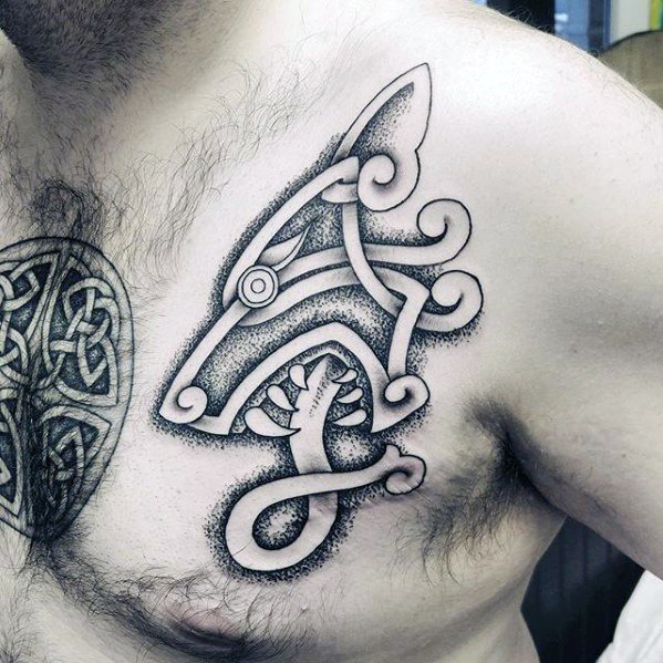 tatuaggio lupo celtico 22