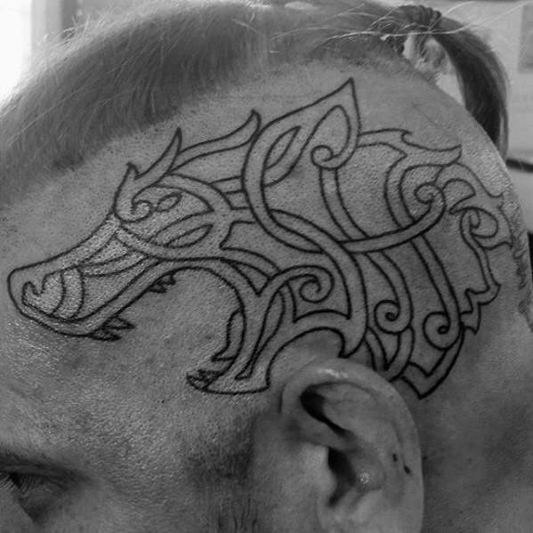 tatuaggio lupo celtico 60