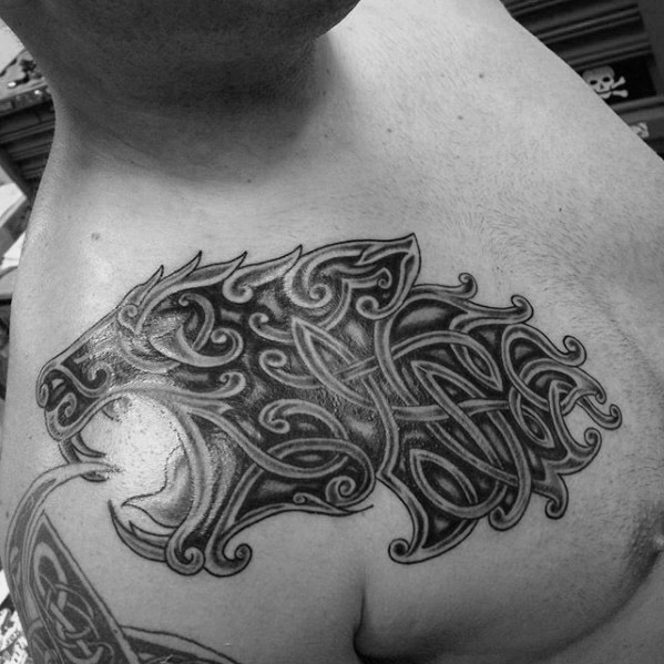 tatuaggio lupo celtico 68