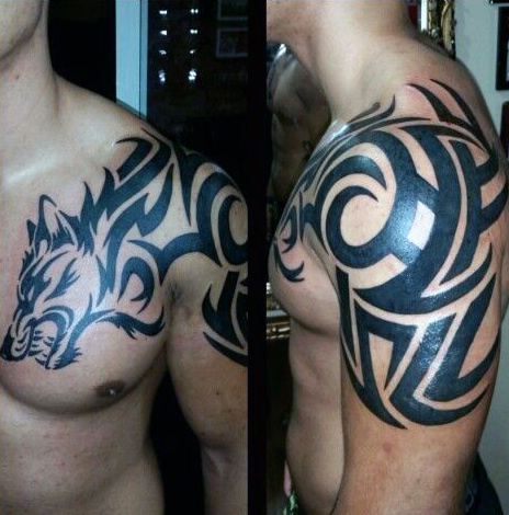 tatuaggio lupo tribale 43