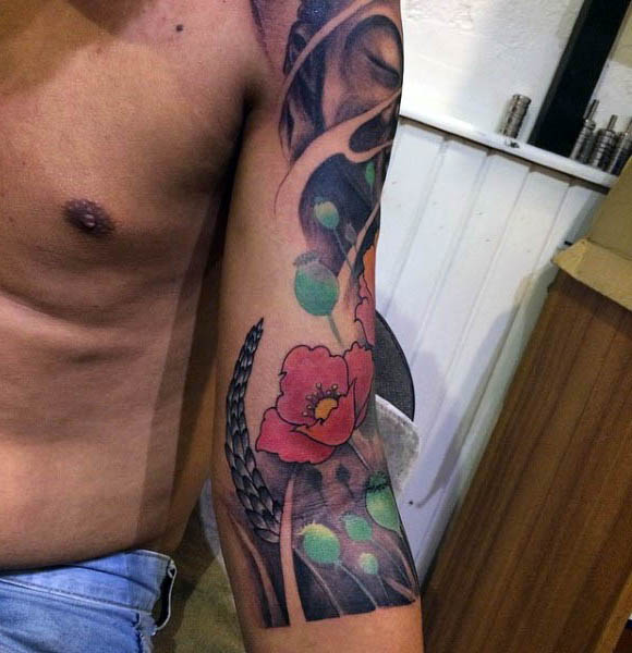 tatuaggio papaveri 135