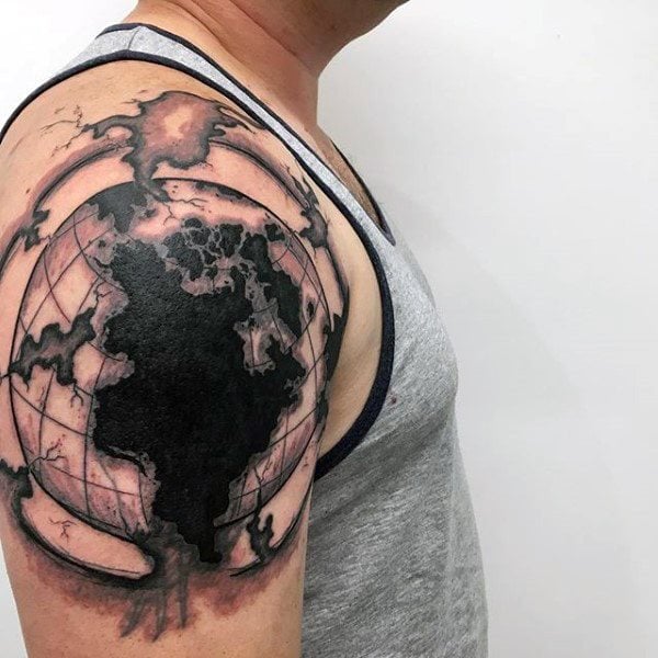 tatuaggio globo terrestre mondo 101