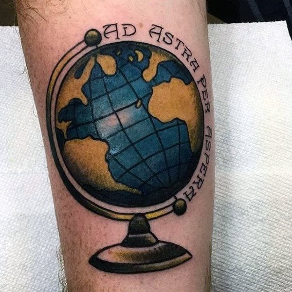 tatuaggio globo terrestre mondo 103