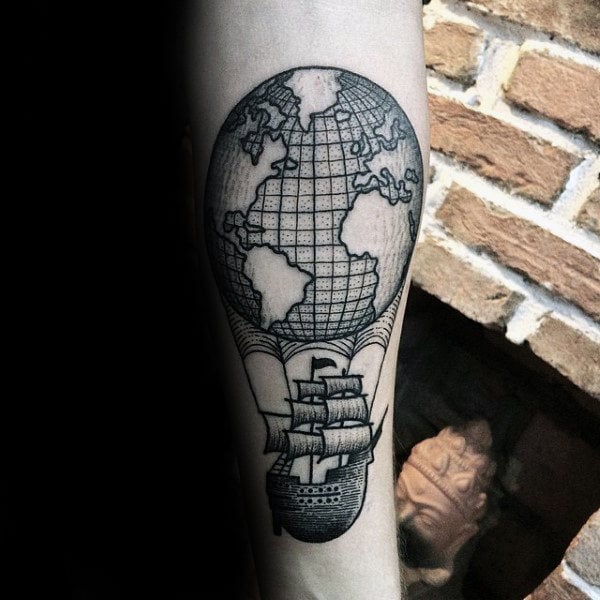tatuaggio globo terrestre mondo 139