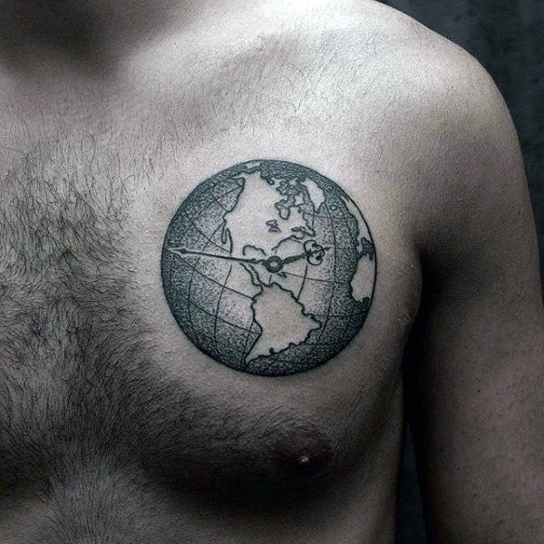 tatuaggio globo terrestre mondo 63