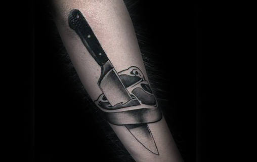 tatuaggio coltello da cucina chef 05