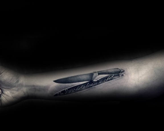 tatuaggio coltello da cucina chef 101