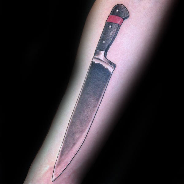 tatuaggio coltello da cucina chef 23