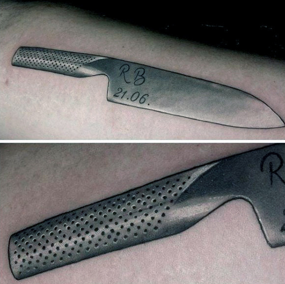 tatuaggio coltello da cucina chef 43