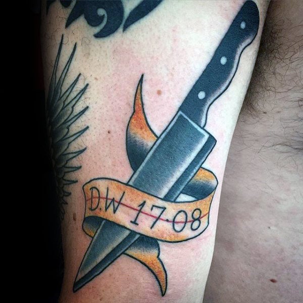 tatuaggio coltello da cucina chef 59