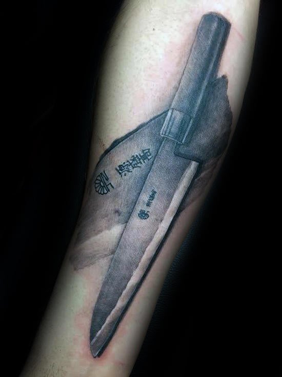 tatuaggio coltello da cucina chef 67