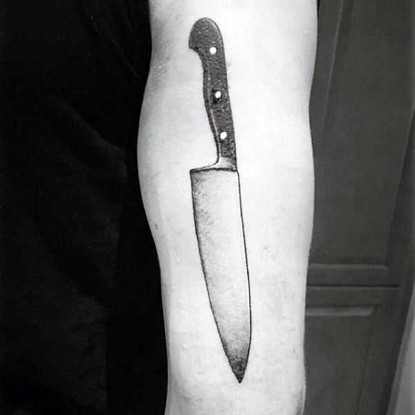 tatuaggio coltello da cucina chef 71