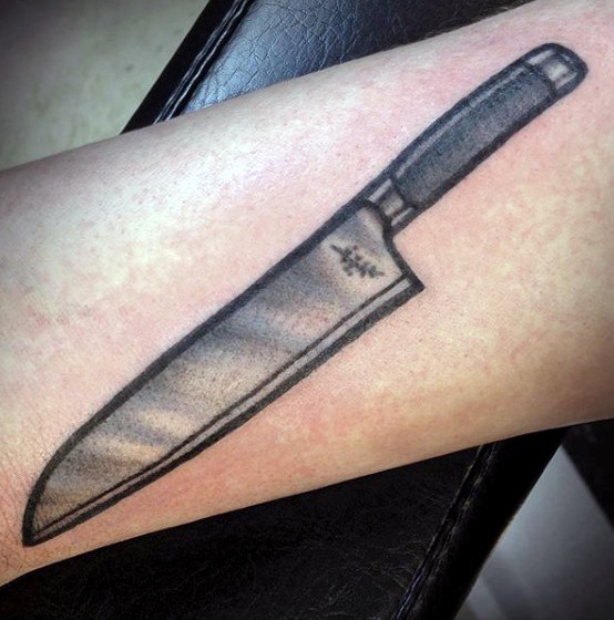 tatuaggio coltello da cucina chef 75