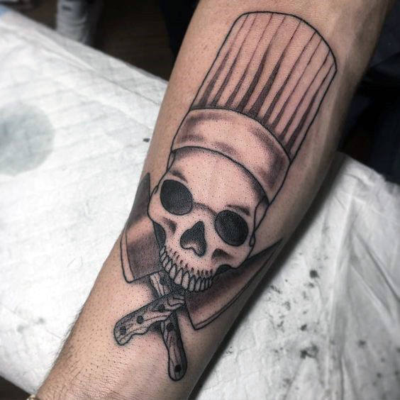tatuaggio coltello da cucina chef 79
