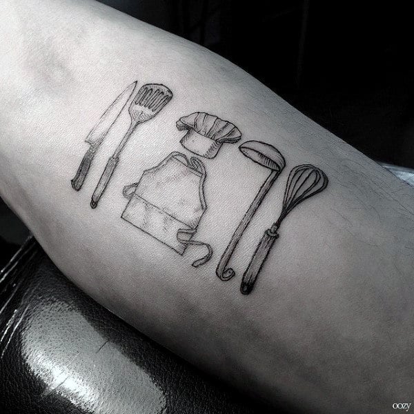 tatuaggio coltello da cucina chef 87