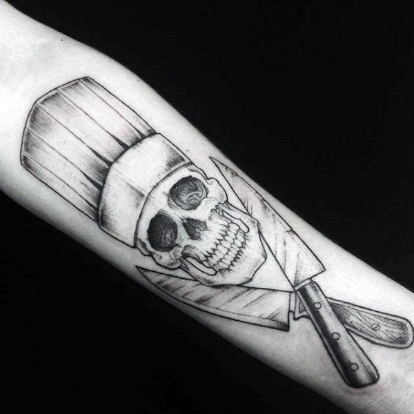 tatuaggio coltello da cucina chef 97