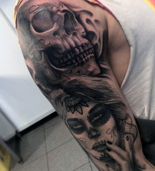 tatuaggio teschio messicano 65