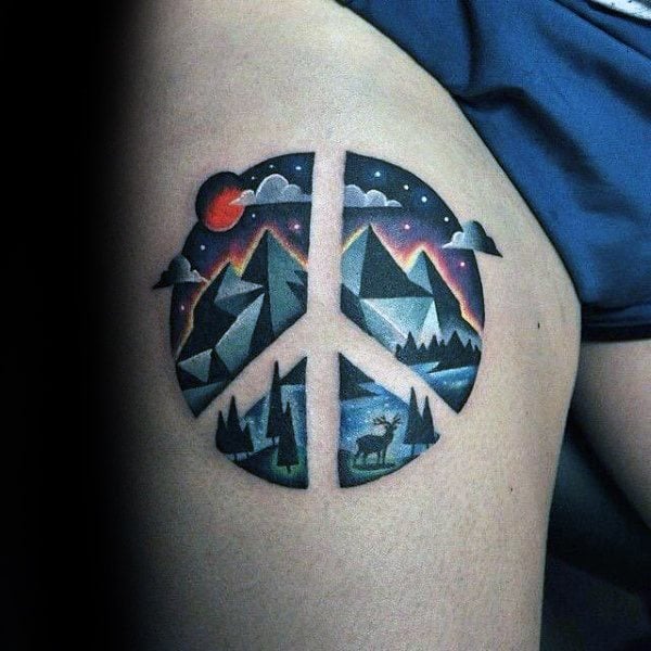 tatuaggio simbolo pace 55