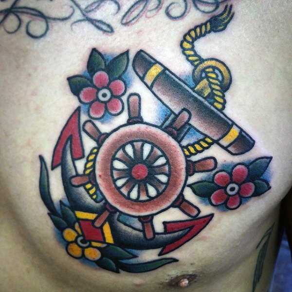tatuaggio timone volante barca 77
