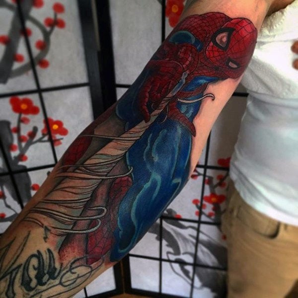 tatuaggio uomo ragno spiderman 153