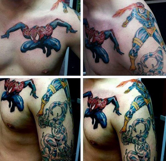 tatuaggio uomo ragno spiderman 55