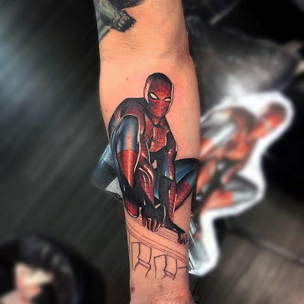 tatuaggio uomo ragno spiderman 77