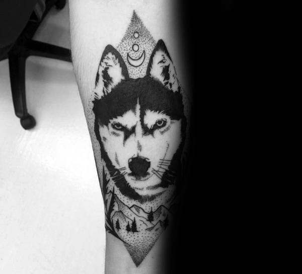 tatuaggio Siberian husky 65
