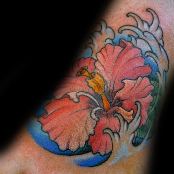 tatuaggio fiore ibisco 03