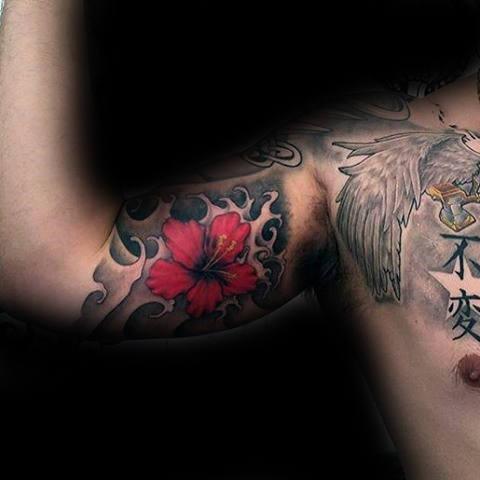 tatuaggio fiore ibisco 07