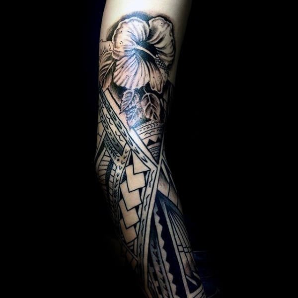 tatuaggio fiore ibisco 15