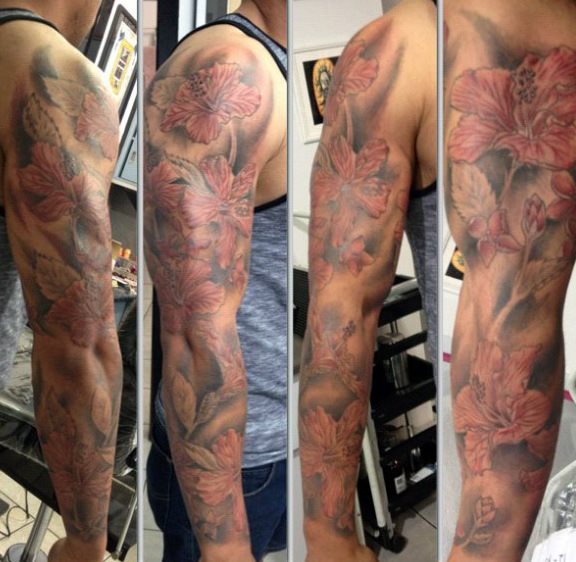 tatuaggio fiore ibisco 23