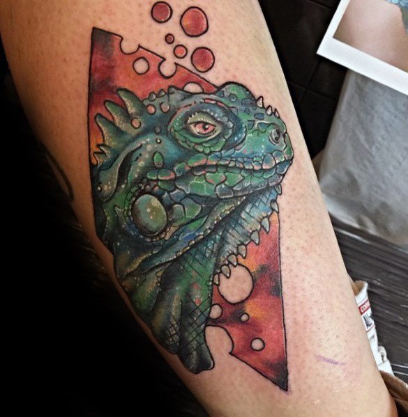 tatuaggio iguana 16