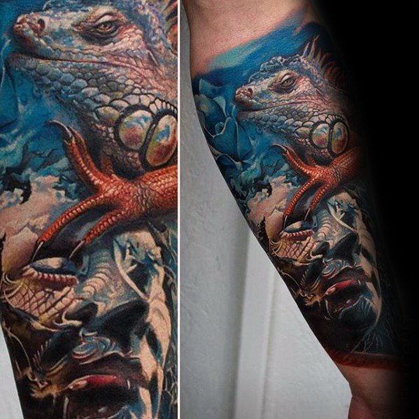 tatuaggio iguana 43