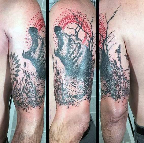 tatuaggio ippopotamo 69