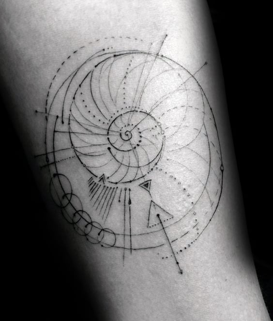 tatuaggio spirale aurea fibonacci 03