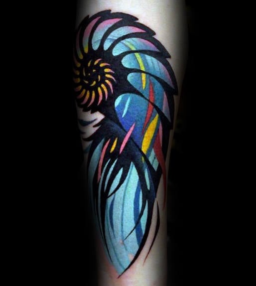 tatuaggio spirale aurea fibonacci 09