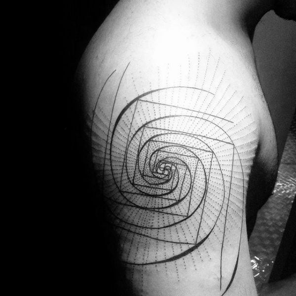 tatuaggio spirale aurea fibonacci 23