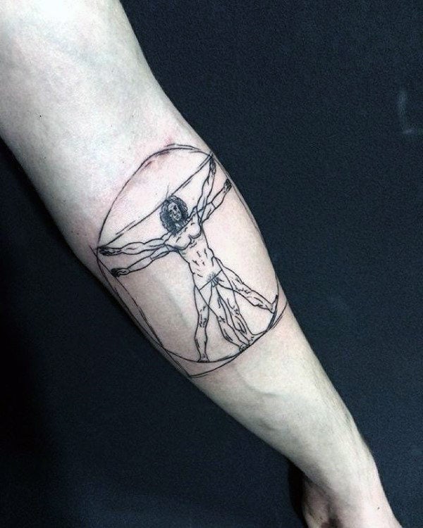 tatuaggio uomo vitruviano 73