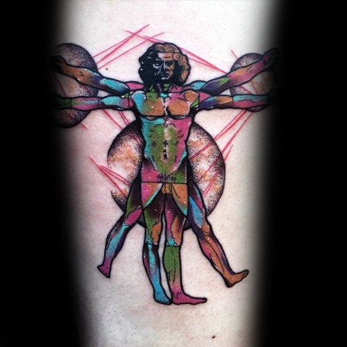 tatuaggio uomo vitruviano 75