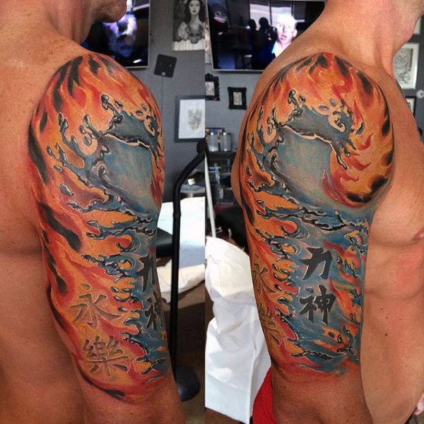 tatuaggio fiamma di fuoco 23